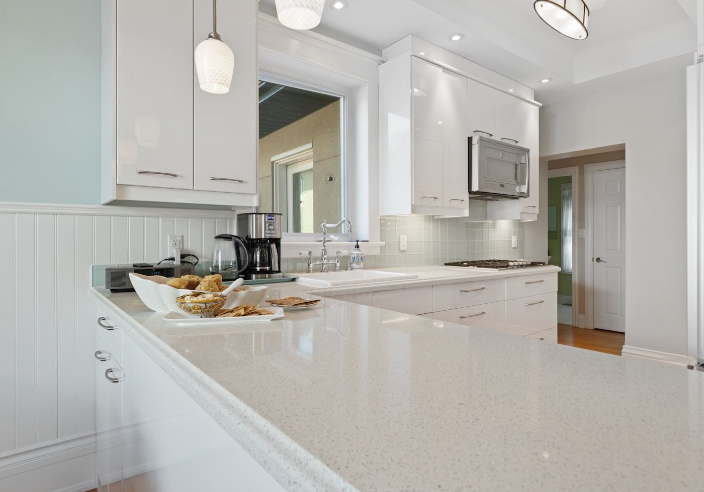 Bright white kitchen interior